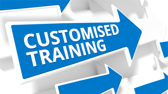 blue arrows graphic - customised training