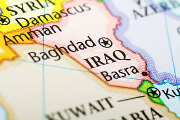 Map showing Iraq